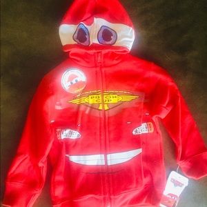 Disney Cars ZIP UP Kids Hoody New 2T-4T Red